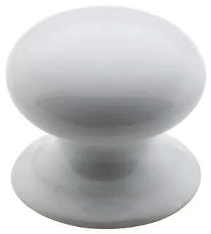 3.5cm Porcelain Cup. Knob w/Bevelled Backplate, WH by Tradco, a Cabinet Hardware for sale on Style Sourcebook