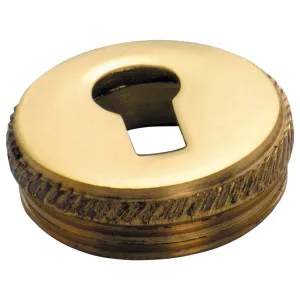 1.9cm Round Insert Cupboard Escutcheon, Pol Brass by Tradco, a Door Hardware for sale on Style Sourcebook