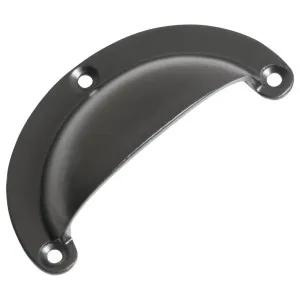 Large Cast Plain Semicircle Drawer Pull, Matte Blk by Tradco, a Cabinet Hardware for sale on Style Sourcebook