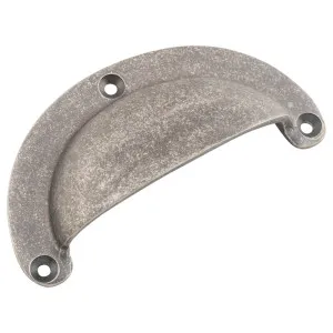 Large Cast Plain Semicircle Drawer Pull, Rumbled N by Tradco, a Cabinet Hardware for sale on Style Sourcebook