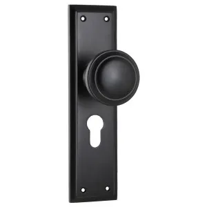 Milton Euro Knob Set, Matte Black by Tradco, a Door Hardware for sale on Style Sourcebook