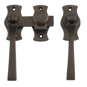 Square French Door Fastener, Antique Brass by Tradco, a Door Hardware for sale on Style Sourcebook