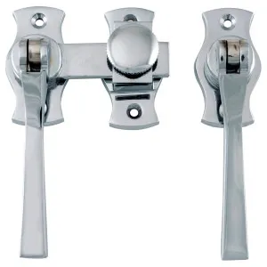 Square French Door Fastener, Chrome by Tradco, a Door Hardware for sale on Style Sourcebook