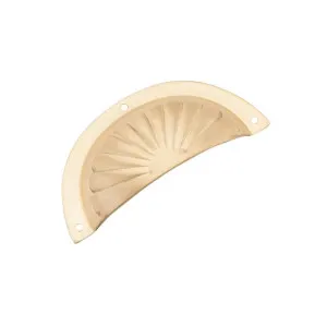 Pressed Fluted Semicircle Drawer Pull Satin Brass by Tradco, a Cabinet Hardware for sale on Style Sourcebook