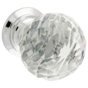 25mm Diamond Cut Glass Cabinet Knob, Chrome by Tradco, a Cabinet Hardware for sale on Style Sourcebook
