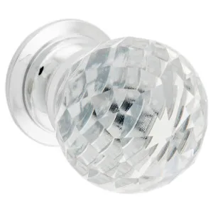 30mm Diamond Cut Glass Cabinet Knob, Chrome by Tradco, a Cabinet Hardware for sale on Style Sourcebook