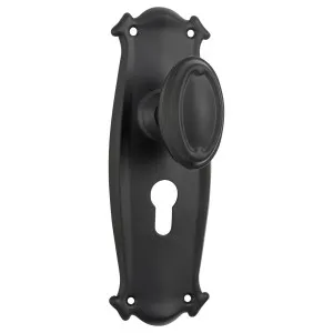 Bungalow Euro Knob Set, Matte Black by Tradco, a Door Hardware for sale on Style Sourcebook