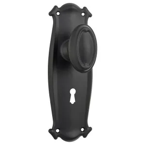 Bungalow Knob Lock Set, Matte Black by Tradco, a Door Hardware for sale on Style Sourcebook