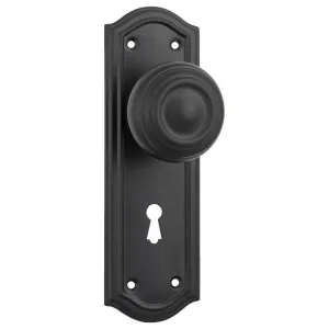 Kensington Knob Lock Set, Matte Black by Tradco, a Door Hardware for sale on Style Sourcebook