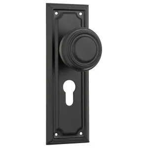 Edwardian Euro Knob Set, Matte Black by Tradco, a Door Hardware for sale on Style Sourcebook