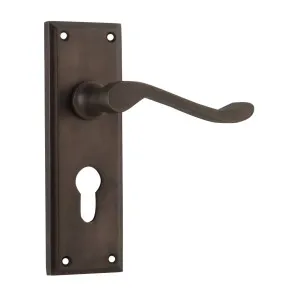 Camden Euro Lever Set, Antique Brass by Tradco, a Door Hardware for sale on Style Sourcebook
