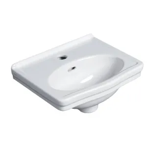 Turner Hastings Claremont Fireclay 38x31cm Wall Hung Basin 1 Tap Hole, White by Turner Hastings, a Basins for sale on Style Sourcebook