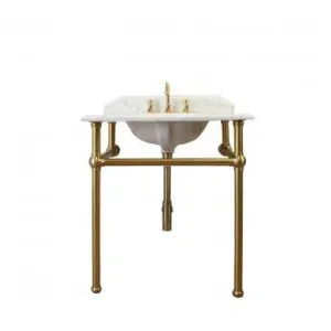 Turner Hastings Mayer 75x55cm Marble Top Basin & Stand (w/ 1 Taphole), Chrome by Turner Hastings, a Basins for sale on Style Sourcebook