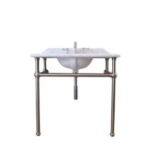 Turner Hastings Mayer Marble Top 90x55cm Basin Stand Brushed Brass by Turner Hastings, a Basins for sale on Style Sourcebook