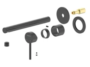 Projix Straight Wall Mixer Set 220mm Spout Trim Only Lf In Black By Raymor by Raymor, a Bathroom Taps & Mixers for sale on Style Sourcebook