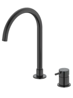 Projix Gooseneck Swivel Hob Mixer Set 200mm Lf | Made From Brass In Black By Raymor by Raymor, a Bathroom Taps & Mixers for sale on Style Sourcebook