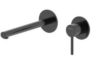 Projix Straight Wall Mixer Set 220mm Spout Lf | Made From Brass In Black By Raymor by Raymor, a Bathroom Taps & Mixers for sale on Style Sourcebook