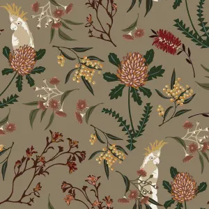 Cockatoo Taupe by Austex Fusion, a Fabrics for sale on Style Sourcebook