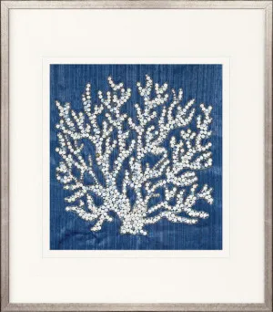 Coral Motif II (Navy) by Designer Boys, a Textile Art for sale on Style Sourcebook
