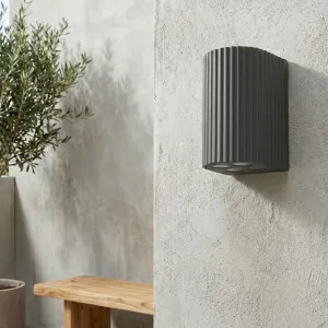 Zambelis Hiesta Fluted Outdoor LED Wall Light Focused Beam - Graphite by Zambelis Lights, a Wall Lighting for sale on Style Sourcebook