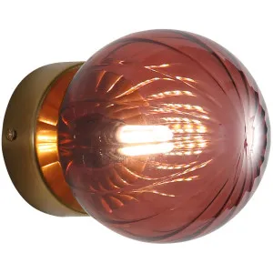Oriel Lighting Juni Ribbed Glass Decorative Wall Light Rose by Oriel Lighting, a Wall Lighting for sale on Style Sourcebook