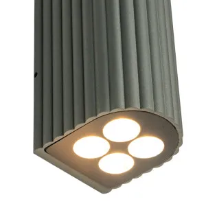 Zambelis Hiesta Fluted Up/Down LED Outdoor Wall Light Focused Beam - Graphite by Zambelis Lights, a Wall Lighting for sale on Style Sourcebook