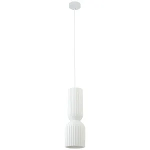 Zambelis Doric Sculptural Fluted Clay Pendant - White by Zambelis Lights, a Lighting for sale on Style Sourcebook