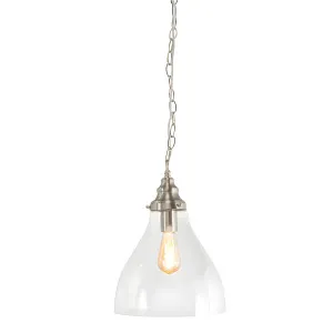 Keys Classic Glass Chain Pendant with Brushed Nickel Accents - Small by Lighting Inspirations, a Lighting for sale on Style Sourcebook
