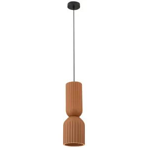 Zambelis Doric Sculptural Fluted Clay Pendant - Terracotta by Zambelis Lights, a Lighting for sale on Style Sourcebook