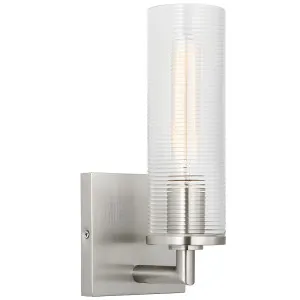 Drew & Jonathan Scott Sarita Ribbed Glass Wall Light by Visual Comfort Studio Brushed Nickel by Visual Comfort & Co - Studio, a Wall Lighting for sale on Style Sourcebook