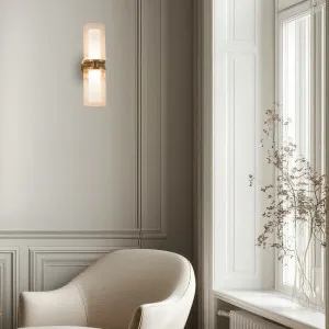 Zambelis EOS Ribbed Glass Cylinder LED Wall Light - Gold by Zambelis Lights, a Wall Lighting for sale on Style Sourcebook