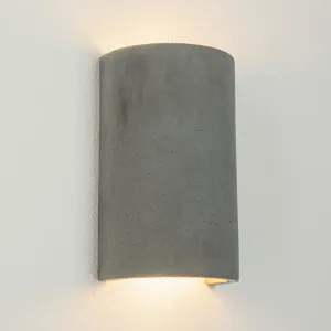 Zambelis Olympia Curved Cylindrical Concrete Up/Down Wall Light - Grey by Zambelis Lights, a Wall Lighting for sale on Style Sourcebook