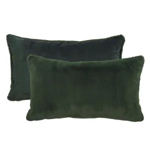 Muse Nevada Green Faux Fur Oblong Cushion Forest Green by Muse, a Cushions, Decorative Pillows for sale on Style Sourcebook