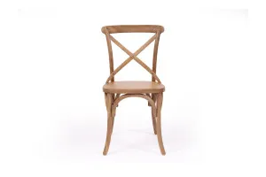 Cross Back Dining Chair - Natural Oak - Timber Seat by Azure Interiors, a Dining Chairs for sale on Style Sourcebook