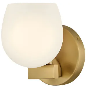 Hinkley Mae Etched Opal Glass Wall Sconce Lacquered Brass by Hinkley, a Wall Lighting for sale on Style Sourcebook
