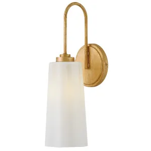 Hinkley Honey Sculpted Wavy Opal Glass Wall Light by Lark Distressed Brass by Hinkley, a Wall Lighting for sale on Style Sourcebook