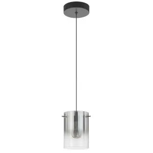 Telbix Crevil Modern LED Pendant with Ombre Glass Shade Black and Smoke Glass by Telbix, a Lamps for sale on Style Sourcebook