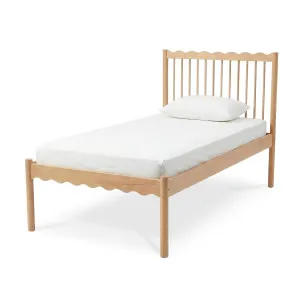 Evara Single Hardwood Scalloped Bed Frame in Natural by Luxo Furniture, a Kids Beds & Bunks for sale on Style Sourcebook
