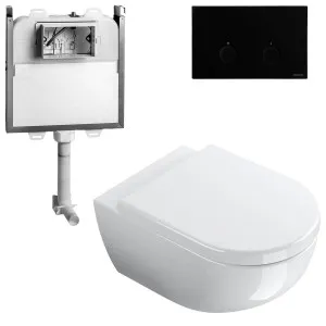 Catalano Sfera Wall Hung Toilet Suite with Standard Soft Close Seat - Includes Rogerseller Cistern & Flushplate Matte Black SFERAWHSTDMB by Catalano, a Toilets & Bidets for sale on Style Sourcebook