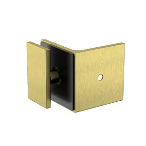 Boston Wall to Glass Bracket with 30mm Cover Plate Raw Brushed Brass by Estelle, a Shower Hinges for sale on Style Sourcebook