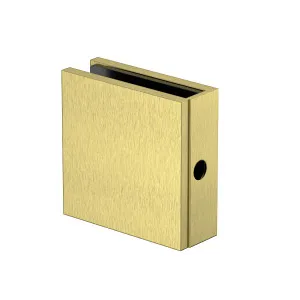 Boston Wall to Glass Bracket with Concealed Fixing Raw Brushed Brass by Estelle, a Shower Hinges for sale on Style Sourcebook