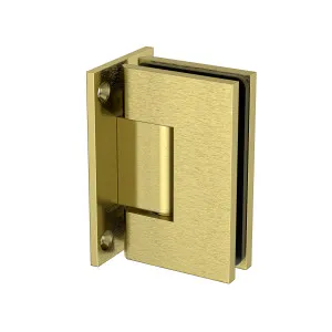 Boston Wall to Glass Hinge with T Type Mounting Plate - Raw Brushed Brass by Estelle, a Shower Hinges for sale on Style Sourcebook