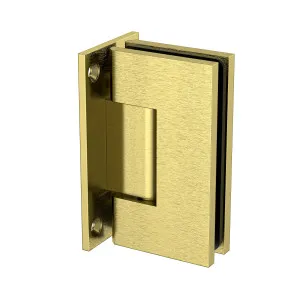 Boston Heavy Duty Large Wall to Glass Hinge with T Type Mounting Plate -Raw Brushed Brass by Estelle, a Shower Hinges for sale on Style Sourcebook