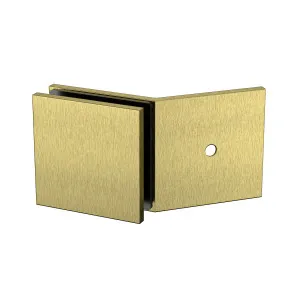 Boston 135 Degree Wall to Glass Bracket Brushed Brass by Estelle, a Shower Hinges for sale on Style Sourcebook