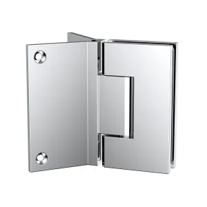 Boston Heavy Duty Large Wall to Glass Hinge with Corner type Mounting Plate - Polished Chrome by Estelle, a Shower Hinges for sale on Style Sourcebook