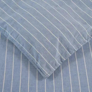 Vintage Stripe Quilt Cover Set - Softwash Cotton, Queen, Indigo Melange - Canningvale by Canningvale_Vintage, a Sheets for sale on Style Sourcebook