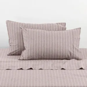 Vintage Stripe Sheet Set - Softwash Cotton, King, Coffee - Canningvale by Canningvale_Vintage, a Sheets for sale on Style Sourcebook