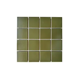 Azuma Square Green Silk Mosaic Tile by Beaumont Tiles, a Mosaic Tiles for sale on Style Sourcebook