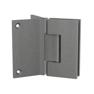 Boston Heavy Duty Large Wall to Glass Hinge with Corner type Mounting Plate- Brushed Gun Metal by Estelle, a Shower Hinges for sale on Style Sourcebook