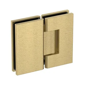 Heavy Duty Large Glass to Glass 180 Degree Inline Hinge - Soft Gold Brushed by Estelle, a Shower Hinges for sale on Style Sourcebook
